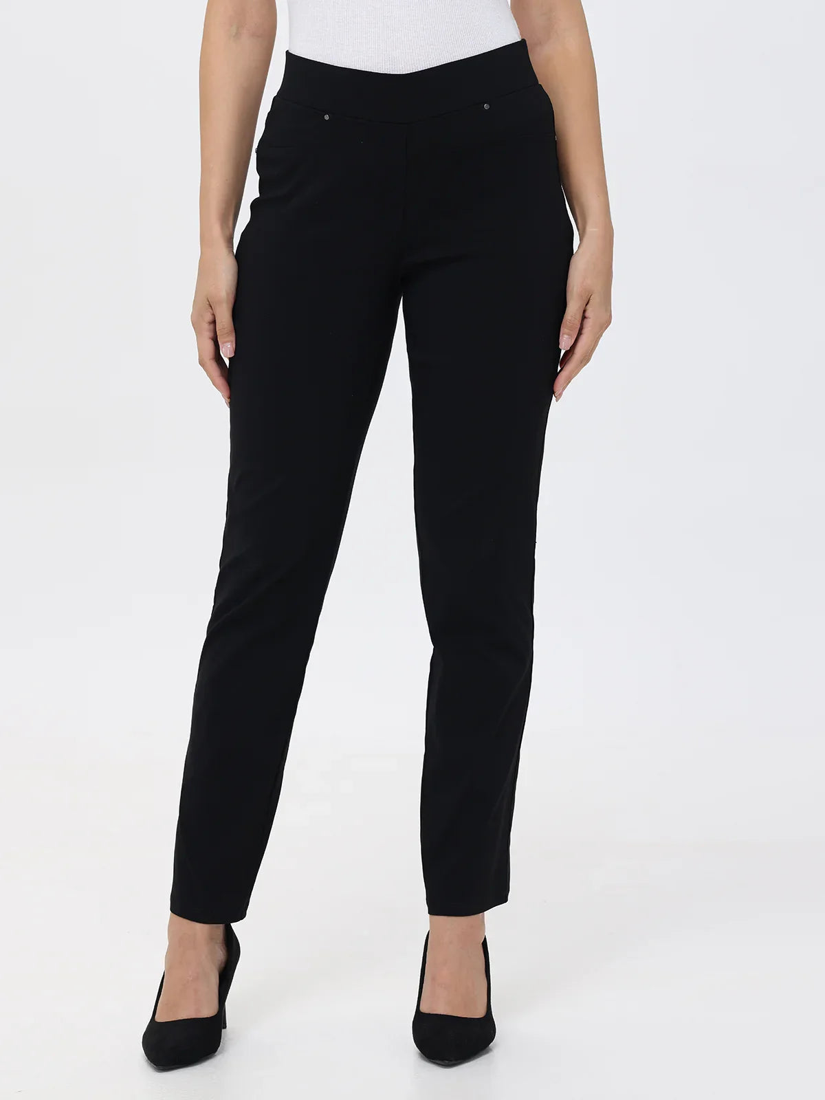 Ultra Stretch Straight Leg Pull-On Pants | 89th & Madison Black / XL Ultra Stretch Straight Leg Pull-On Pants | 89th & Madison Black / XL