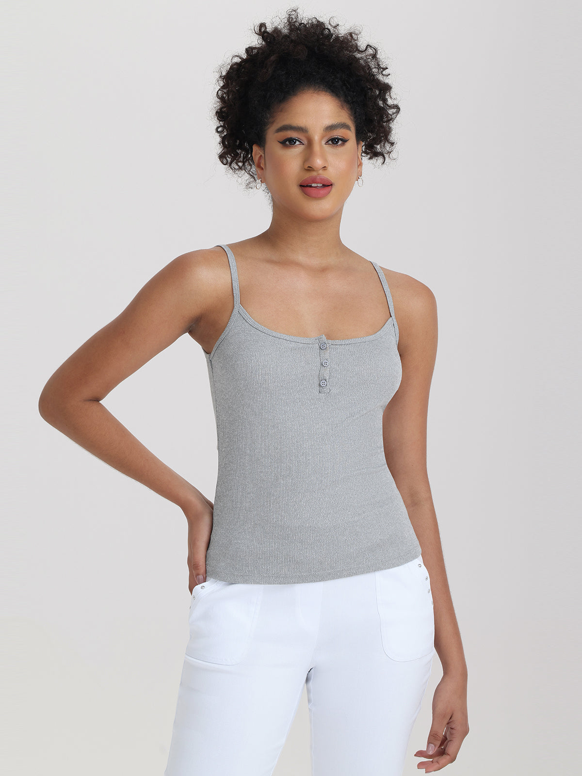 89th & Madison Rib Button Front Camisole
