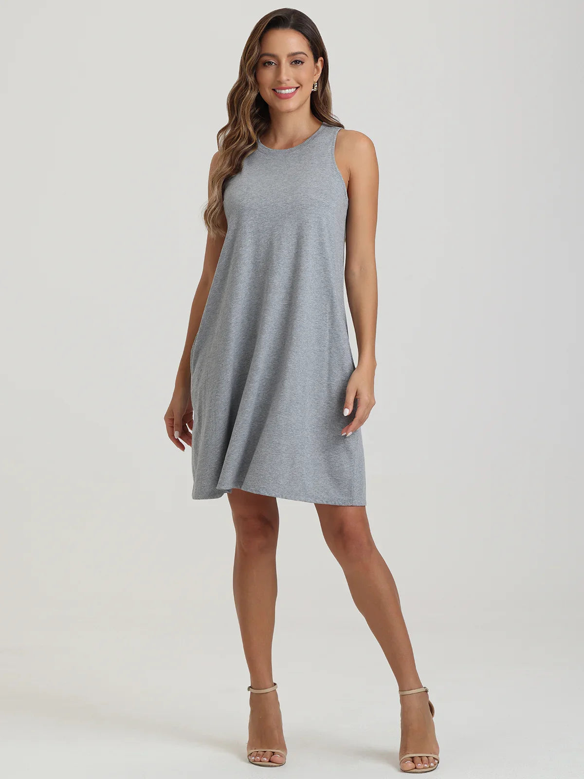 89th & Madison Midi Cotton Tank Dress Heather Grey / M 89th & Madison Midi Cotton Tank Dress Heather Grey / M