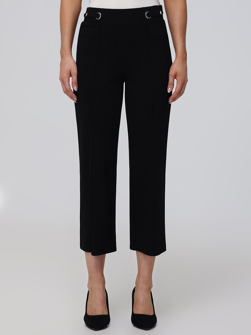 Crop Wide Leg Ponte Little Black Pants