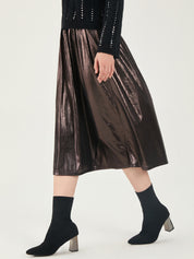 Metallic Midi Skirt