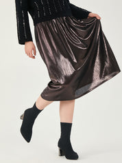 Metallic Midi Skirt