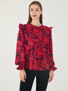 Floral Ruffle Peasant Blouse