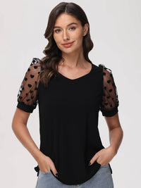 Hearts Puff Sleeve Blouse