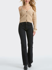 Cold Shoulder Rack Stitch Cardigan