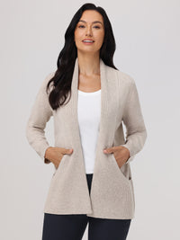 Waffle Stitch J-Pocket Cardigan