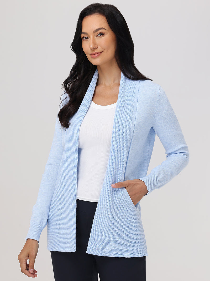 Waffle Stitch J-Pocket Cardigan