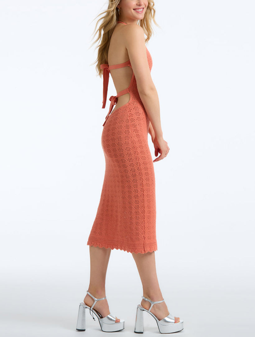 Crochet Halter Maxi Dress