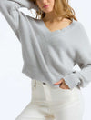 The Lea: Distressed V-Neck Pullover