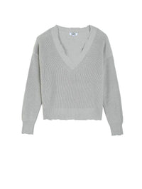 The Lea: Distressed V-Neck Pullover