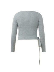 Ribbed Knit Warp Pullover