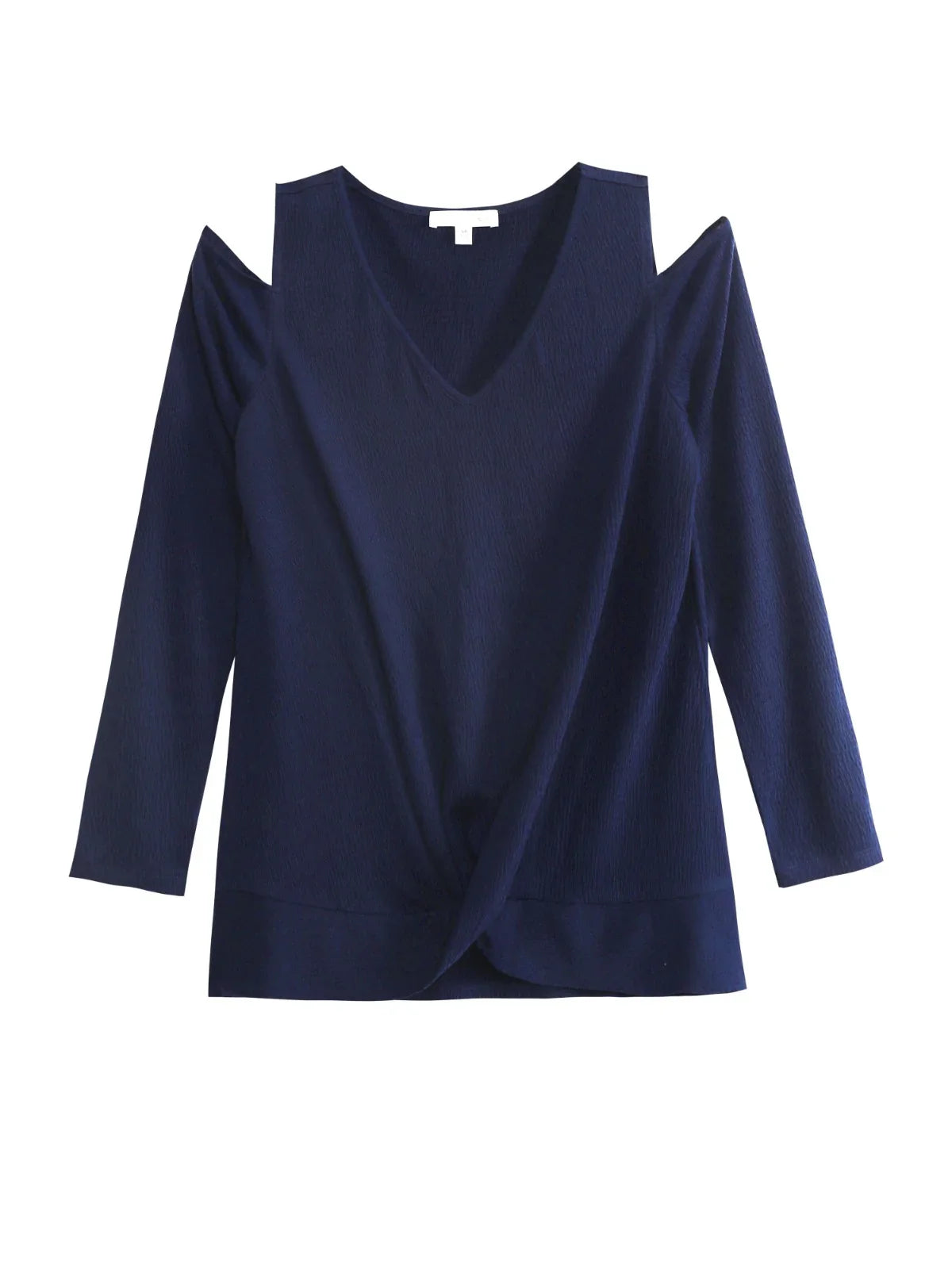 Cold Shoulder V-Neck Twist Front Top