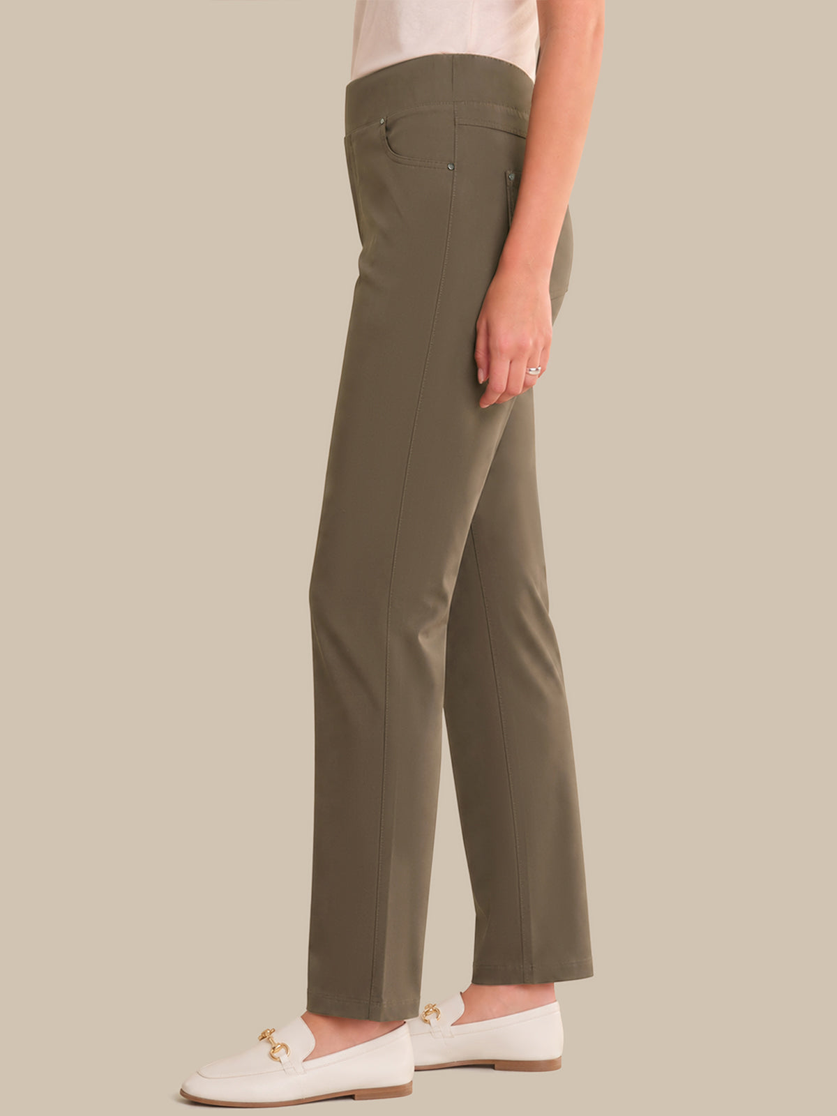 Ultra Stretch Faux Pockets Straight Leg Pants