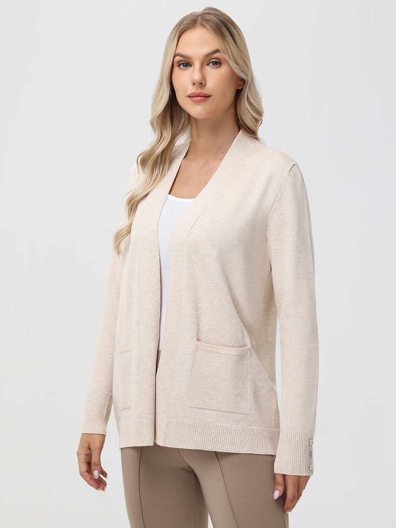 Rib Back Open Cardigan