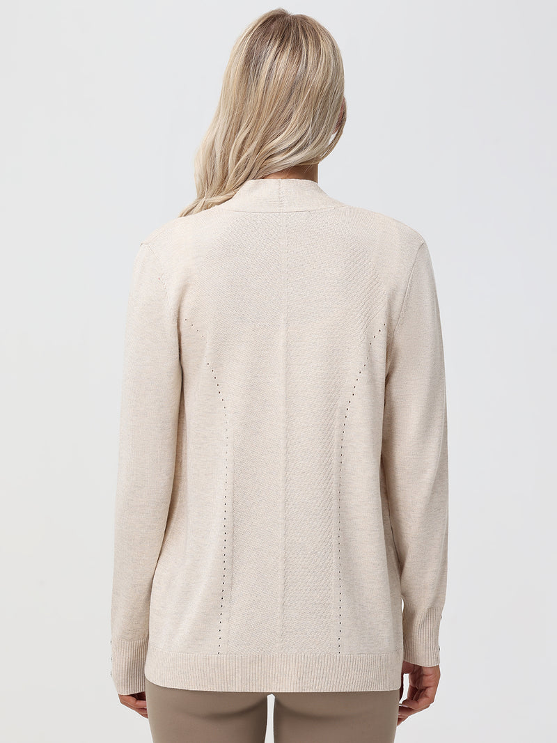 Rib Back Open Cardigan