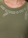 Jeweled Neck Dolman Cool Top