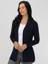 Turnback Directional Rib Open Cardigan