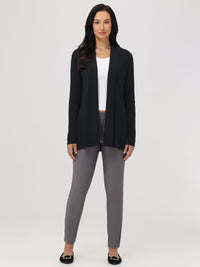 Turnback Directional Rib Open Cardigan