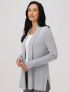 Turnback Directional Rib Open Cardigan