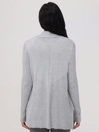 Turnback Directional Rib Open Cardigan