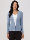 Directional Rib Peplum Open Cardigan