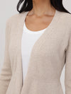 Directional Rib Peplum Open Cardigan