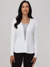 Directional Rib Peplum Open Cardigan