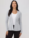 Directional Rib Peplum Open Cardigan