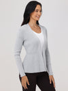 Directional Rib Peplum Open Cardigan