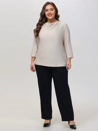 Plus Cowl Neck Lurex Top