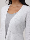 Fleck Peplum Open Cardigan