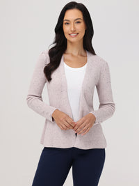 Fleck Peplum Open Cardigan