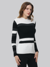 Colorblock Mockneck Rib Pullover