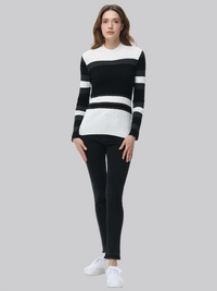 Colorblock Mockneck Rib Pullover