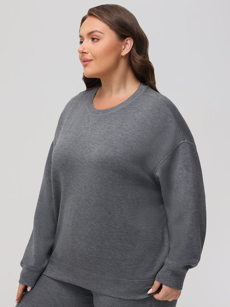 Plus Crewneck Long Sleeve Sweatshirt