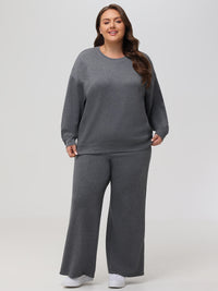 Plus High-Rise Wide Leg Track Pants