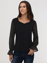 Metallic Dot Sleeve Cool Top