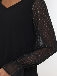 Metallic Dot Sleeve Cool Top