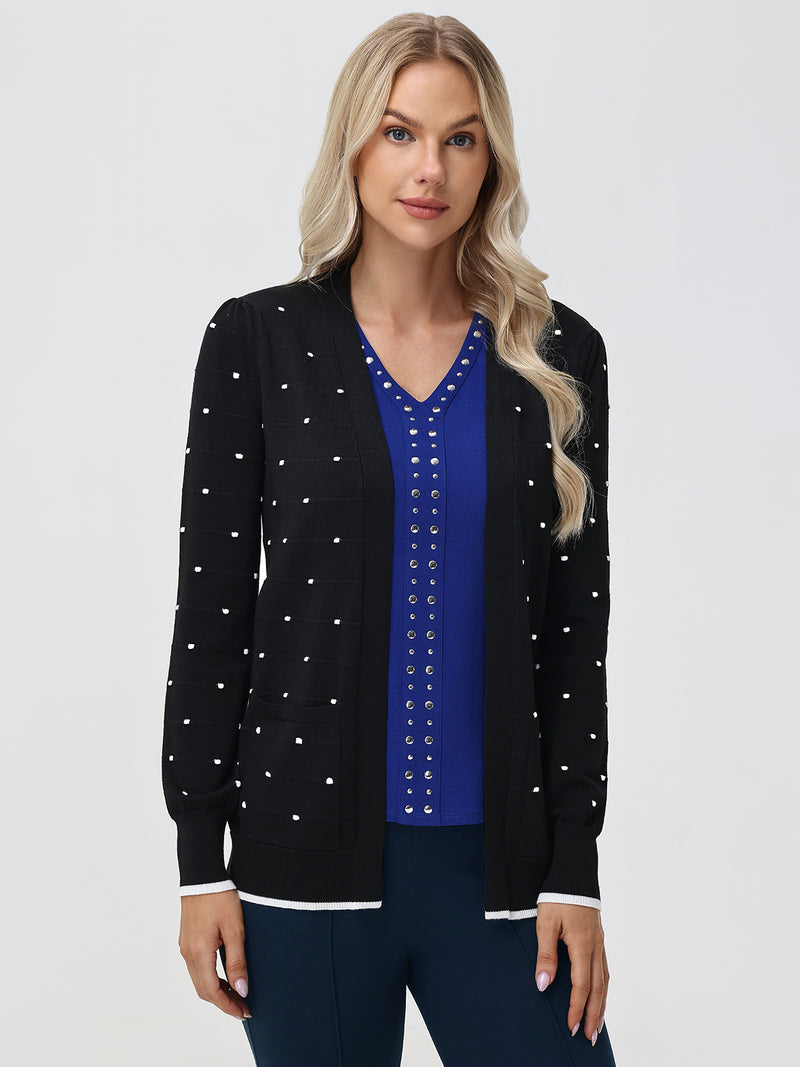 Bobble Dot Open Front Cardigan