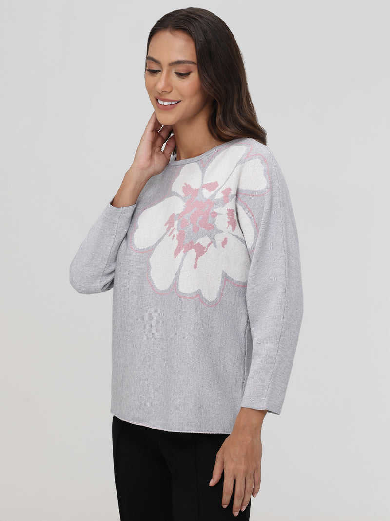 Floral Dolman Sleeve Sweater