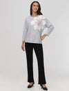 Floral Dolman Sleeve Sweater