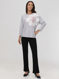 Floral Dolman Sleeve Sweater