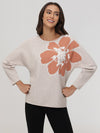 Floral Dolman Sleeve Sweater