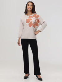 Floral Dolman Sleeve Sweater