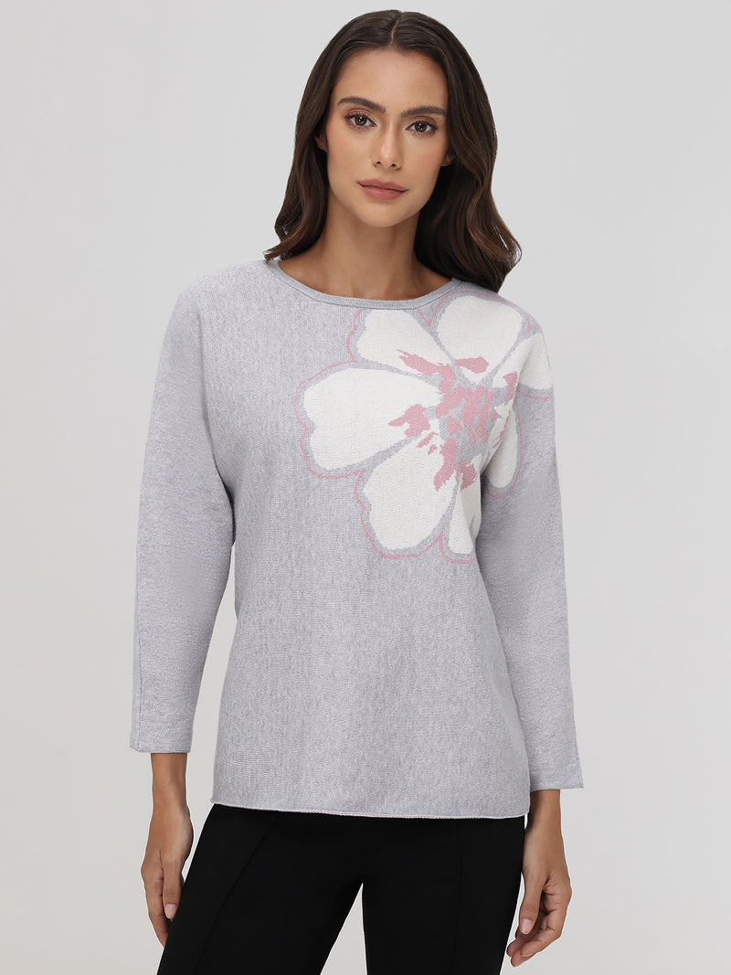 Floral Dolman Sleeve Sweater