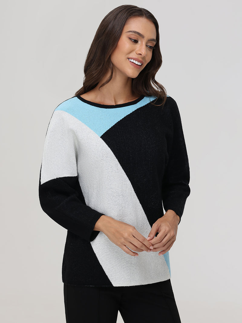 Colorblock Dolman Sleeve Sweater