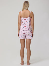 Cosmetic Print Cami Short Pajama Set