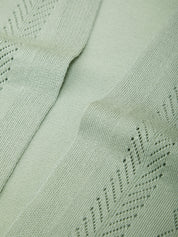 Pointelle Open Front Cardigan