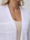 Pointelle Lace Ruffle Open Cardigan