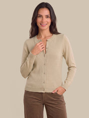 Rib Button Front Cardigan